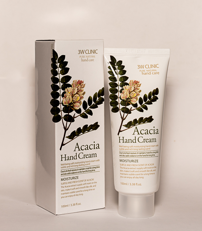 3W CLINIC 
Moisturizing Acacia 
Hand Cream
Крем для рук 
с экстрактом акации
туба 100 мл.