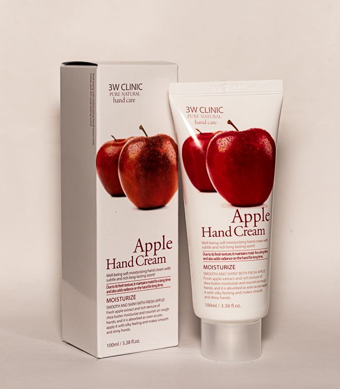 3W CLINIC 
Moisturizing Apple 
Hand Cream
Крем для рук 
с экстрактом яблока
туба 100 мл.